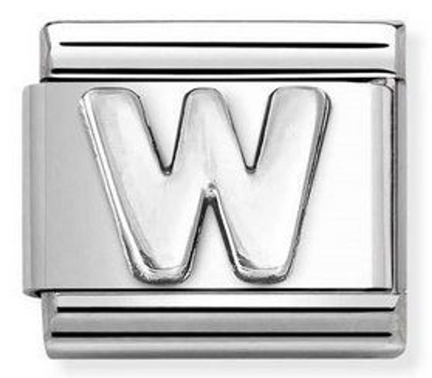 Nomination - Link Srebro 'Literka W' 330113 23. Ponadczasowa biżuteria, pozwalająca każdej kobiecie skomponować bransoletkę wedle własnych upodobań, a następnie modyfikować ją poprzez dodawanie i zmienianie kolejnych elementów. Charms Nom (1).jpg